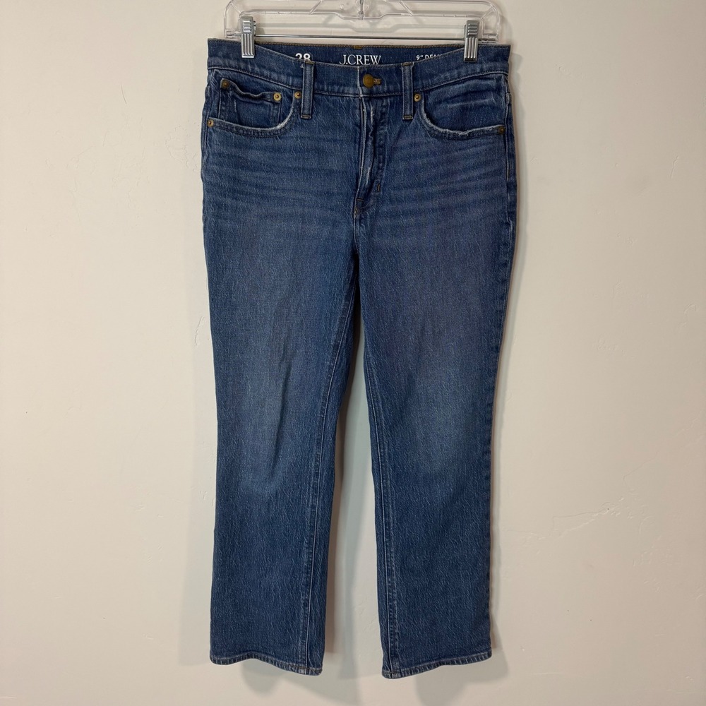 J.Crew Womens 9" Demi-Boot Crop Jeans 28 Blue Excellent Stretch BV664 Wedgewood